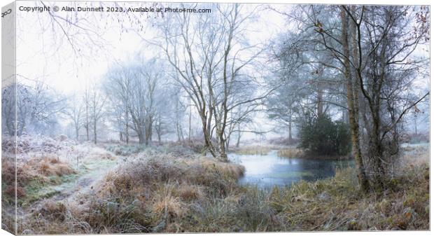 Frozen Pond Canvas Print by Alan Dunnett