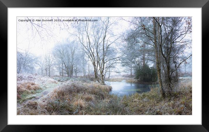 Frozen Pond Framed Mounted Print by Alan Dunnett