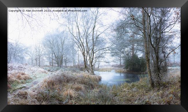 Frozen Pond Framed Print by Alan Dunnett