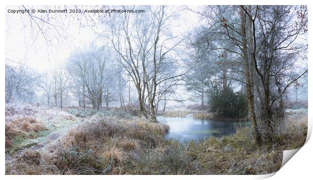 Frozen Pond Print by Alan Dunnett
