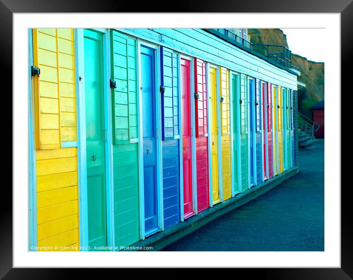 Colourful beach huts at Cromer,Norfolk, UK. Framed Mounted Print by john hill