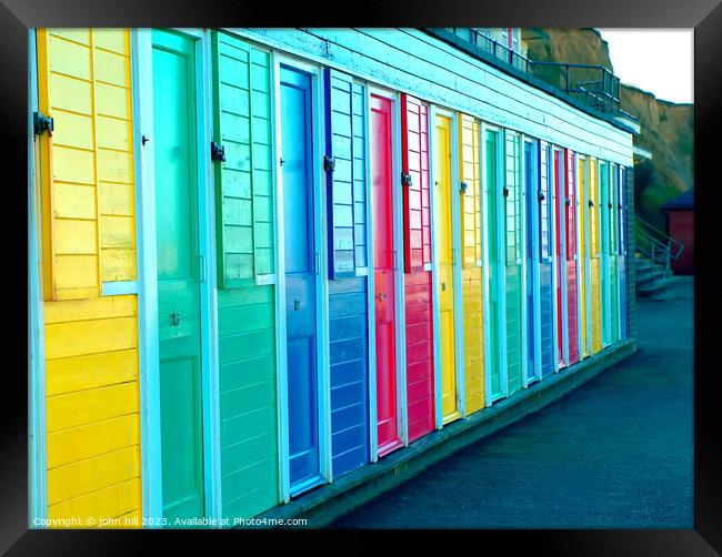 Colourful beach huts at Cromer,Norfolk, UK. Framed Print by john hill