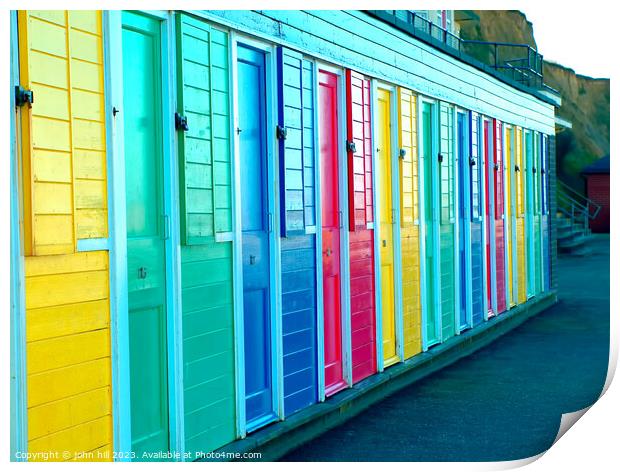 Colourful beach huts at Cromer,Norfolk, UK. Print by john hill