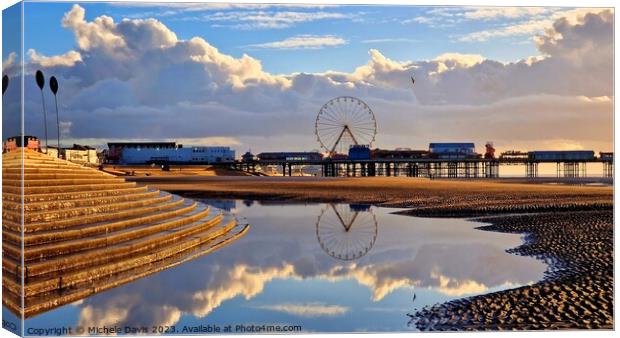 Central Pier Reflections Canvas Print by Michele Davis