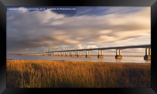 The Severn bridge at sunset Framed Print by Jamie Constable