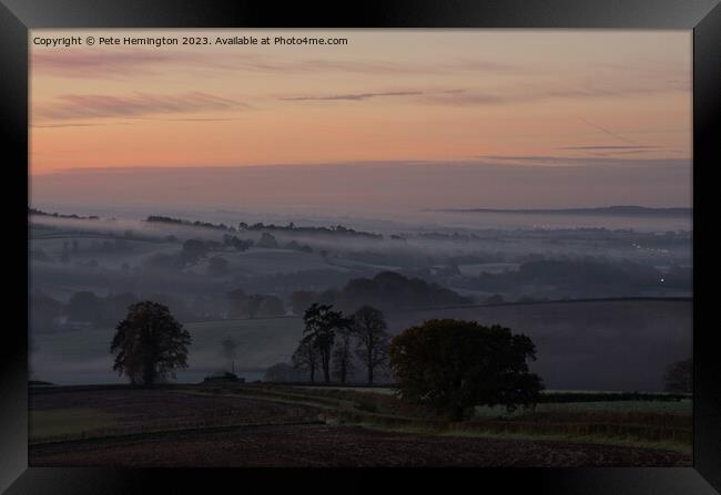 Dawn over Mid Devon Framed Print by Pete Hemington