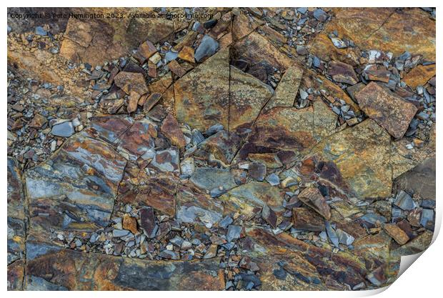 Rock Study on Pencannow Point Print by Pete Hemington