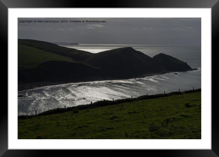 Cambeak and distant Tintagel Framed Mounted Print by Pete Hemington