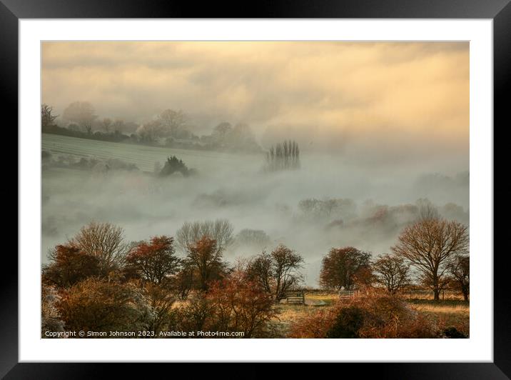 Cotswold fog Framed Mounted Print by Simon Johnson