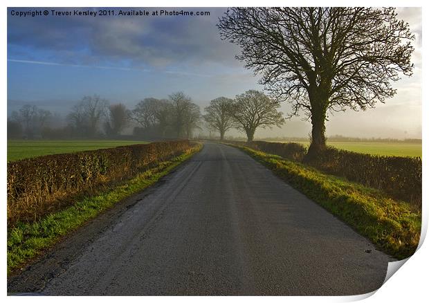 Misty Country Road Print by Trevor Kersley RIP