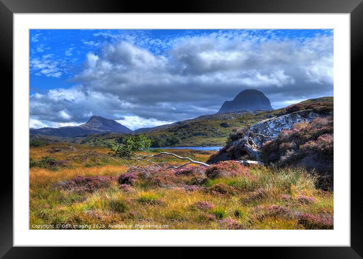 Suliven & Canisp Mountains Assynt Scotland At GlenCanisp Framed Mounted Print by OBT imaging