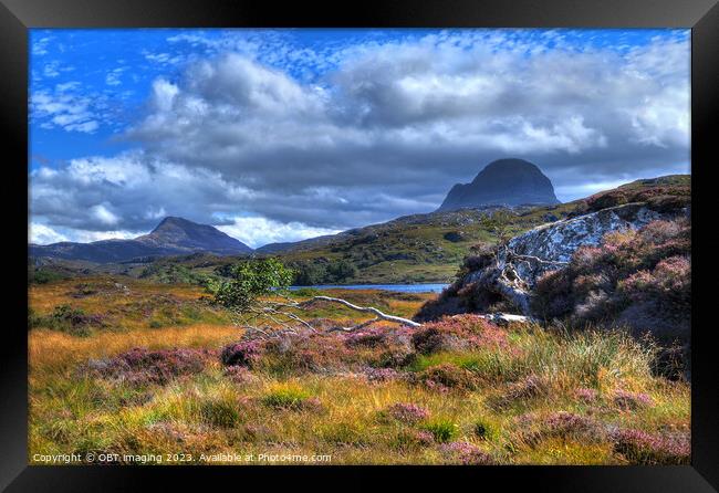 Suliven & Canisp Mountains Assynt Scotland At GlenCanisp Framed Print by OBT imaging