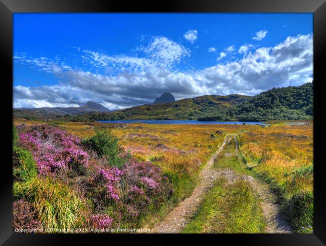 Suliven & Canisp Mountains Assynt Highland Scotland Glencanisp Track Framed Print by OBT imaging