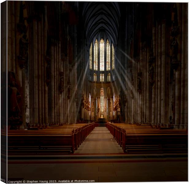 Gothic Light - Cologne Cathedral, Germany Canvas Print by Stephen Young