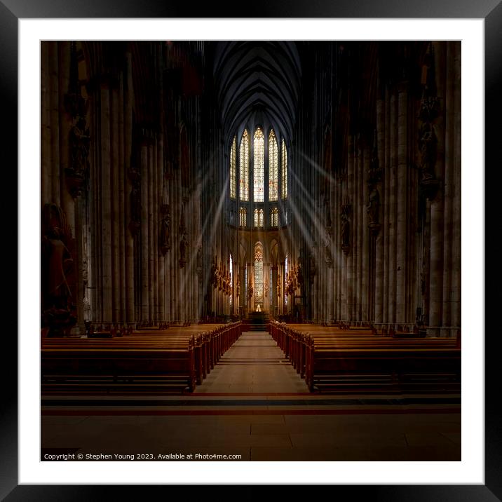 Gothic Light - Cologne Cathedral, Germany Framed Mounted Print by Stephen Young