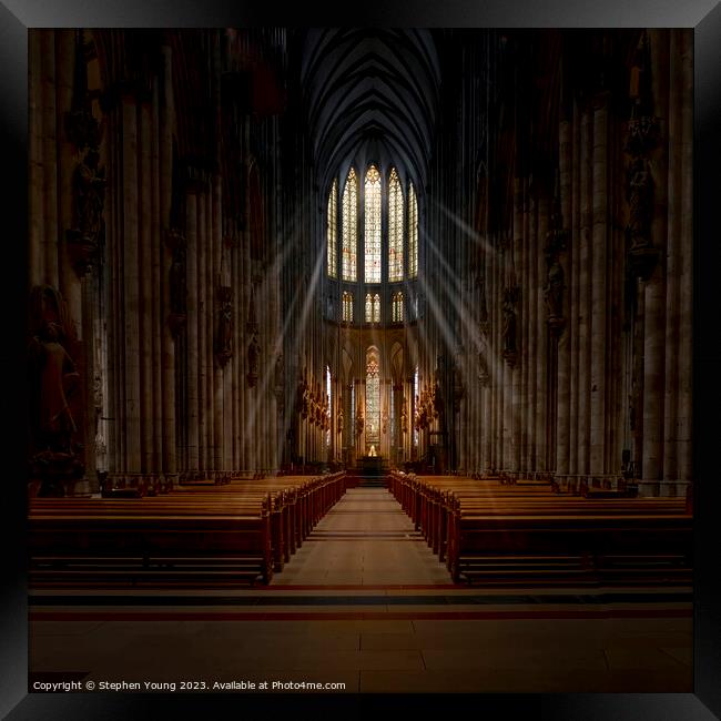 Gothic Light - Cologne Cathedral, Germany Framed Print by Stephen Young