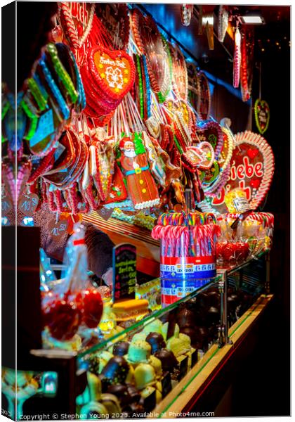 Christmas Market Candy Canvas Print by Stephen Young