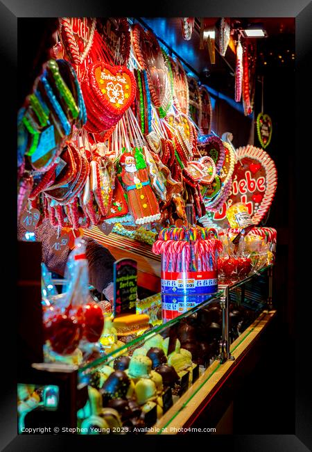 Christmas Market Candy Framed Print by Stephen Young