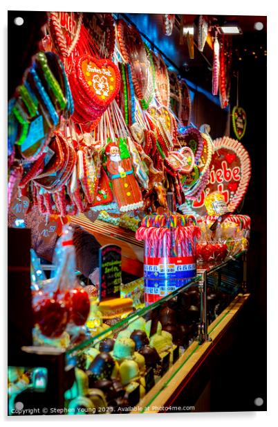 Christmas Market Candy Acrylic by Stephen Young
