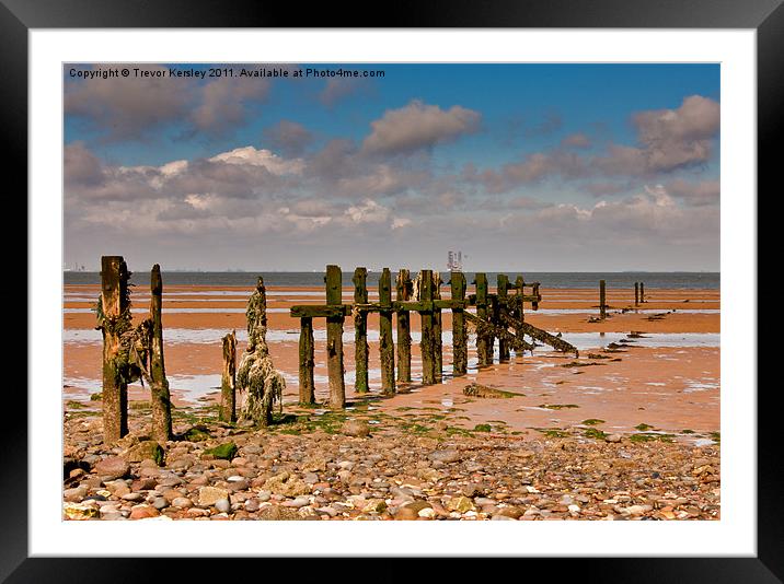 Sea Defence on the Humber Estuary Framed Mounted Print by Trevor Kersley RIP