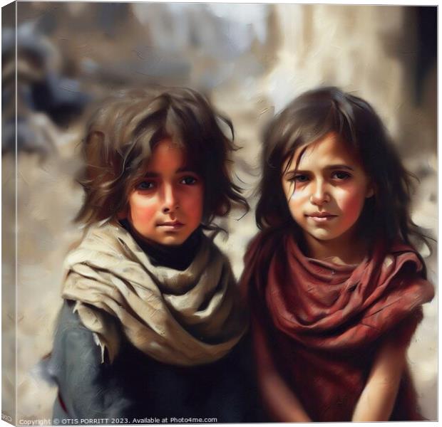 CHILDREN OF WAR (CIVIL WAR) SYRIA 2 Canvas Print by OTIS PORRITT