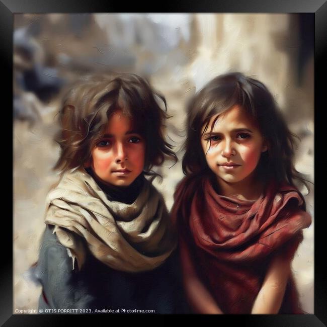CHILDREN OF WAR (CIVIL WAR) SYRIA 2 Framed Print by OTIS PORRITT