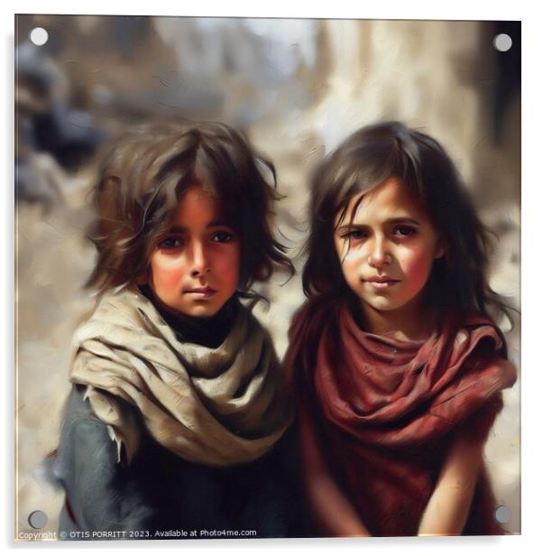 CHILDREN OF WAR (CIVIL WAR) SYRIA 2 Acrylic by OTIS PORRITT