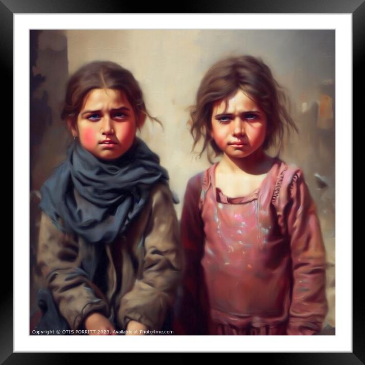 CHILDREN OF WAR (CIVIL WAR) SYRIA 3 Framed Mounted Print by OTIS PORRITT