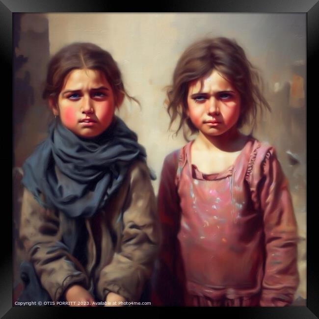 CHILDREN OF WAR (CIVIL WAR) SYRIA 3 Framed Print by OTIS PORRITT