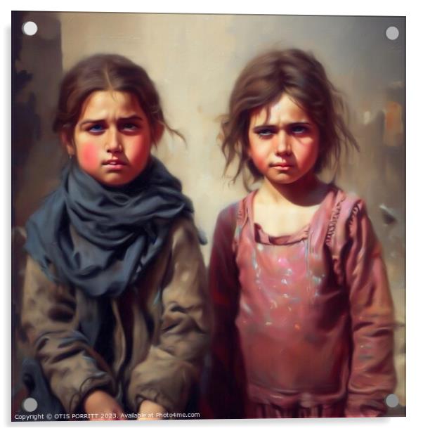 CHILDREN OF WAR (CIVIL WAR) SYRIA 3 Acrylic by OTIS PORRITT