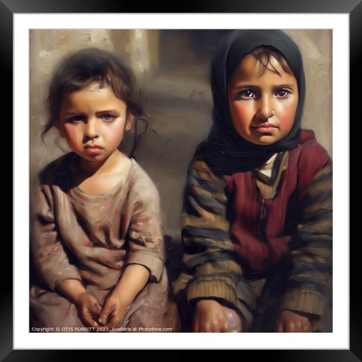 CHILDREN OF WAR (CIVIL WAR) SYRIA 4 Framed Mounted Print by OTIS PORRITT