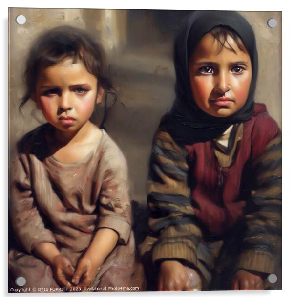 CHILDREN OF WAR (CIVIL WAR) SYRIA 4 Acrylic by OTIS PORRITT