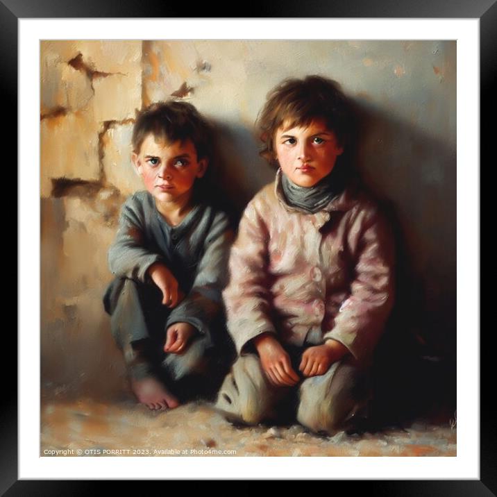 CHILDREN OF WAR (CIVIL WAR) SYRIA 5 Framed Mounted Print by OTIS PORRITT