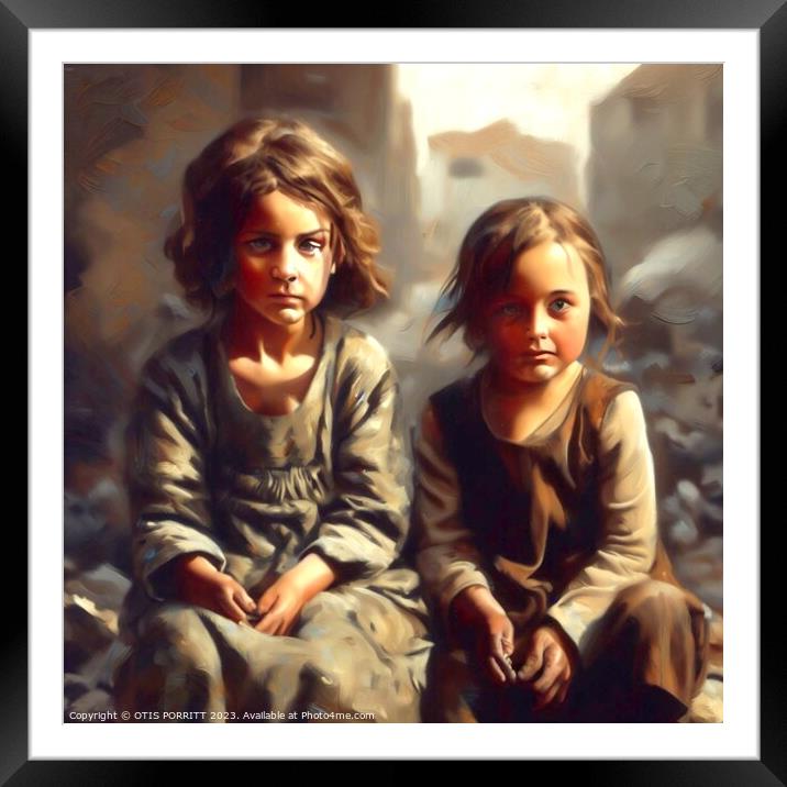 CHILDREN OF WAR (CIVIL WAR) SYRIA 6 Framed Mounted Print by OTIS PORRITT