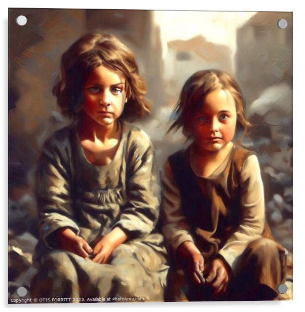 CHILDREN OF WAR (CIVIL WAR) SYRIA 6 Acrylic by OTIS PORRITT