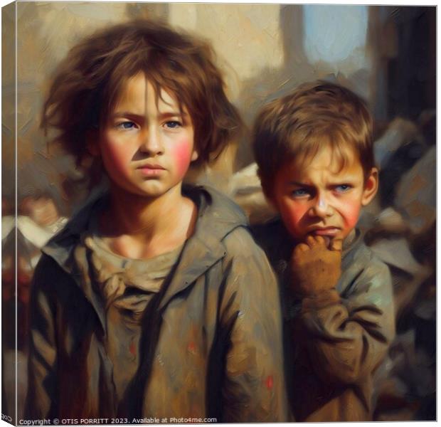 CHILDREN OF WAR (CIVIL WAR) SYRIA 8 Canvas Print by OTIS PORRITT