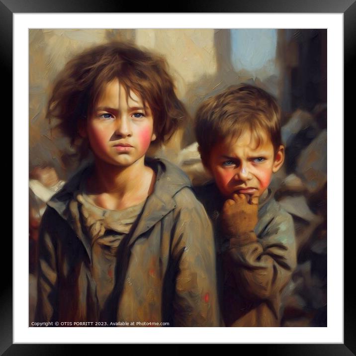 CHILDREN OF WAR (CIVIL WAR) SYRIA 8 Framed Mounted Print by OTIS PORRITT