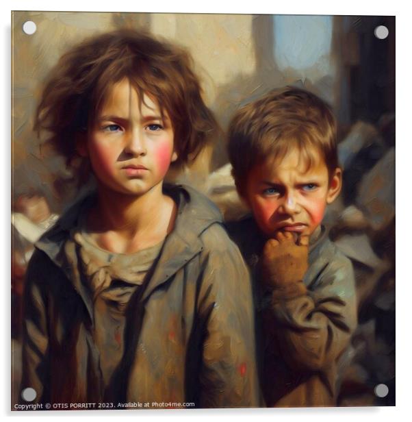 CHILDREN OF WAR (CIVIL WAR) SYRIA 8 Acrylic by OTIS PORRITT