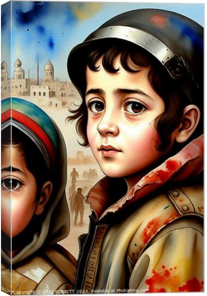 CHILDREN OF WAR (CIVIL WAR) SYRIA 10 Canvas Print by OTIS PORRITT