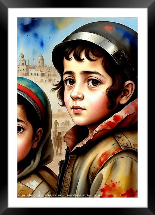 CHILDREN OF WAR (CIVIL WAR) SYRIA 10 Framed Mounted Print by OTIS PORRITT