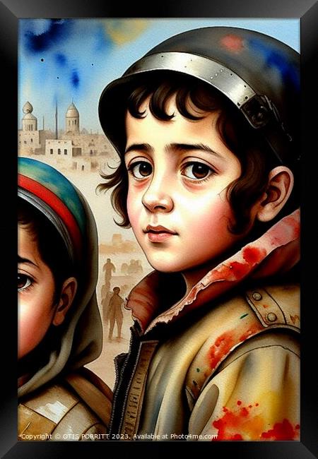 CHILDREN OF WAR (CIVIL WAR) SYRIA 10 Framed Print by OTIS PORRITT