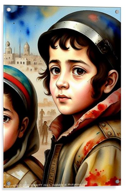 CHILDREN OF WAR (CIVIL WAR) SYRIA 10 Acrylic by OTIS PORRITT