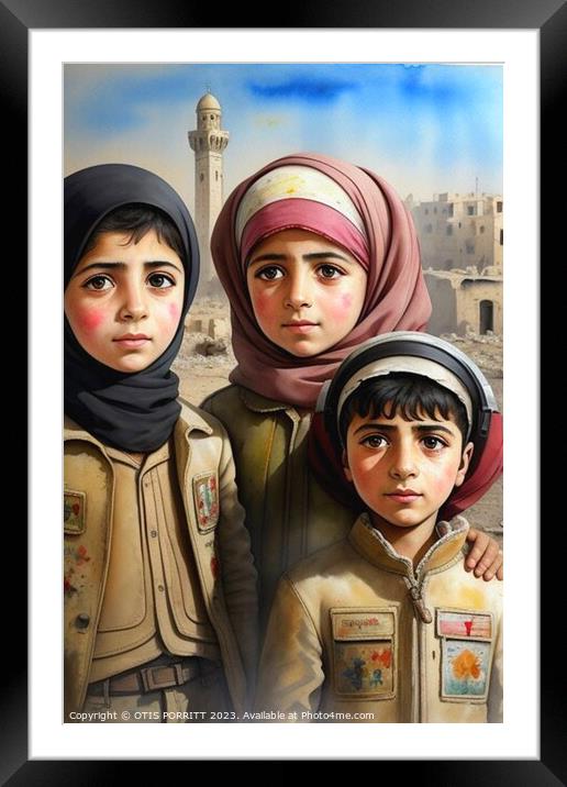 CHILDREN OF WAR (CIVIL WAR) SYRIA 11 Framed Mounted Print by OTIS PORRITT