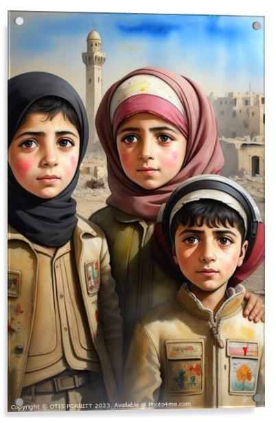 CHILDREN OF WAR (CIVIL WAR) SYRIA 11 Acrylic by OTIS PORRITT