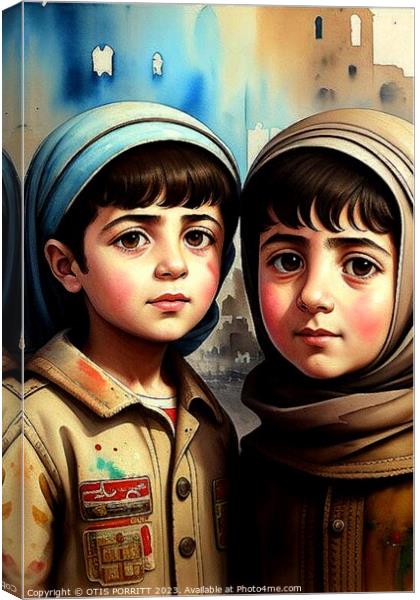 CHILDREN OF WAR (CIVIL WAR) SYRIA 12 Canvas Print by OTIS PORRITT