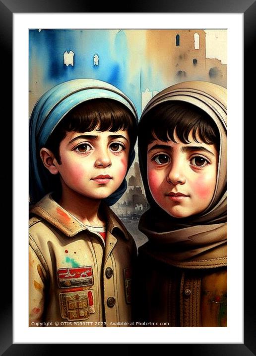 CHILDREN OF WAR (CIVIL WAR) SYRIA 12 Framed Mounted Print by OTIS PORRITT