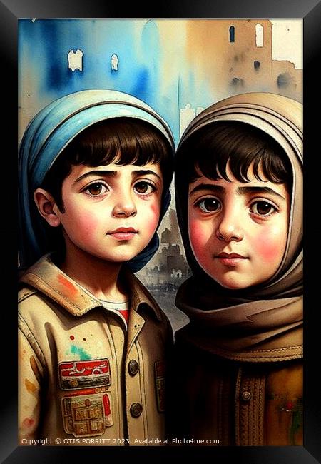CHILDREN OF WAR (CIVIL WAR) SYRIA 12 Framed Print by OTIS PORRITT