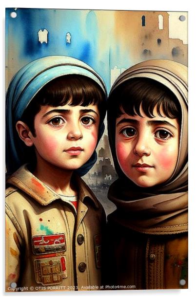 CHILDREN OF WAR (CIVIL WAR) SYRIA 12 Acrylic by OTIS PORRITT