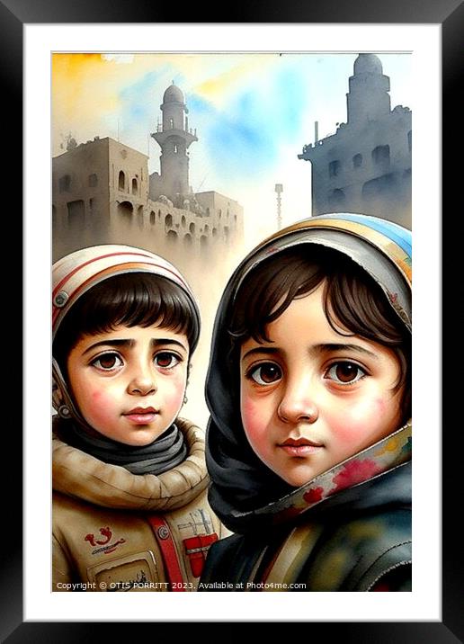 CHILDREN OF WAR (CIVIL WAR) SYRIA 13 Framed Mounted Print by OTIS PORRITT