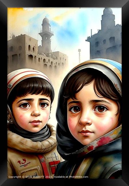 CHILDREN OF WAR (CIVIL WAR) SYRIA 13 Framed Print by OTIS PORRITT